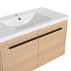 LEVISTAR Oak 36 Inch Bathroom Vanity with resin Countertop Sink, 2 Doors Bathroom Cabinet Set