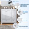 36 Inch Modern Bathroom Vanity with USB Charging, Two Doors and Three Drawers Bathroom Storage Vanity Cabinet