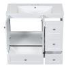 36 Inch Modern Bathroom Vanity with USB Charging, Two Doors and Three Drawers Bathroom Storage Vanity Cabinet