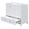 36 Inch Modern Bathroom Vanity with USB Charging, Two Doors and Three Drawers Bathroom Storage Vanity Cabinet