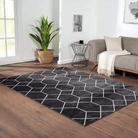 Trellis Geometric Woven Area Rug (Color: as Pic)
