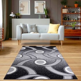 Jersey Area Rugs, Carpets For Livingroom, 7x10 Area Rugs ,3988 Black-Grey (Color: as Pic)