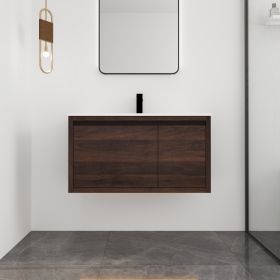 36 Inch Bathroom Vanity With Gel Sink (Color: California Walnut)
