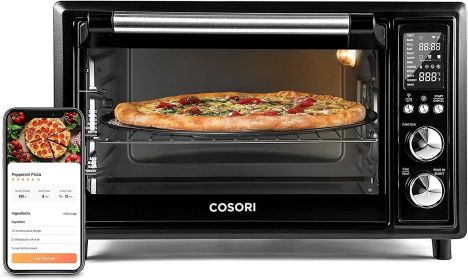 COSORI Smart 13-in-1 Air Fryer Toaster Oven Combo, Airfryer Rotisserie Sous Vide Convection Oven Countertop, Bake, Broiler (Color: matte black)