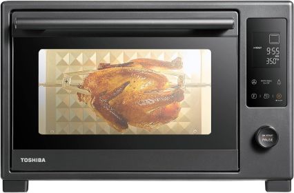 TOSHIBA Hot Air Convection Toaster Oven, Extra Large 34QT/32L, 9-in-1 Cooking Functions, Crispy Grill, Dehydrate, Rotisserie (Plug Type: us)