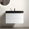 Alice 36" White Bathroom Vanity with Sink, Large Storage Wall Mounted Floating Bathroom Vanity for Modern Bathroom