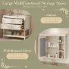 36'' Bathroom Vanity with Medicine Cabinet, Modern Mirror Cabinet with Adjustable Shelf, Bathroom Storage Cabinet with 4 Drawers