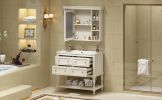36'' Bathroom Vanity with Medicine Cabinet, Modern Mirror Cabinet with Adjustable Shelf, Bathroom Storage Cabinet with 4 Drawers