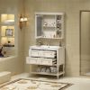 36'' Bathroom Vanity with Medicine Cabinet, Modern Mirror Cabinet with Adjustable Shelf, Bathroom Storage Cabinet with 4 Drawers