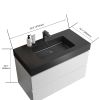 Alice 36" White Bathroom Vanity with Sink, Large Storage Wall Mounted Floating Bathroom Vanity for Modern Bathroom