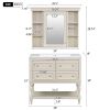 36'' Bathroom Vanity with Medicine Cabinet, Modern Mirror Cabinet with Adjustable Shelf, Bathroom Storage Cabinet with 4 Drawers