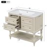 36'' Bathroom Vanity with Medicine Cabinet, Modern Mirror Cabinet with Adjustable Shelf, Bathroom Storage Cabinet with 4 Drawers