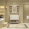 36'' Bathroom Vanity with Medicine Cabinet, Modern Mirror Cabinet with Adjustable Shelf, Bathroom Storage Cabinet with 4 Drawers