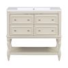 36'' Bathroom Vanity with Medicine Cabinet, Modern Mirror Cabinet with Adjustable Shelf, Bathroom Storage Cabinet with 4 Drawers