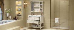 36'' Bathroom Vanity with Medicine Cabinet, Modern Mirror Cabinet with Adjustable Shelf, Bathroom Storage Cabinet with 4 Drawers
