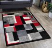 Jersey Area Rugs, Carpets For Livingroom, 5x7 Area Rugs ,3006 Black-Grey