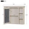 36'' Bathroom Vanity with Medicine Cabinet, Modern Mirror Cabinet with Adjustable Shelf, Bathroom Storage Cabinet with 4 Drawers